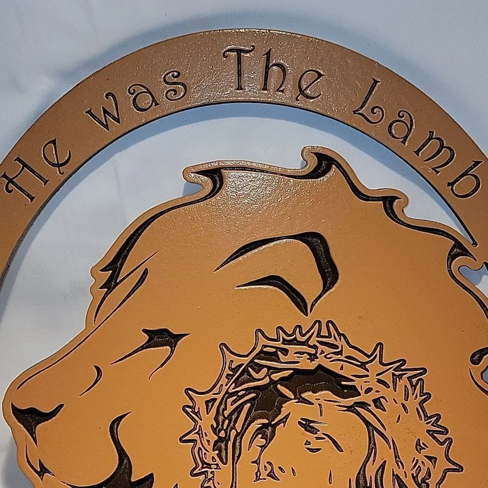 Jesus and lion wall hanger